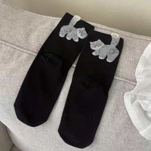 Dámské ponožky s kočičím motivem, pohodlné, bavlněné