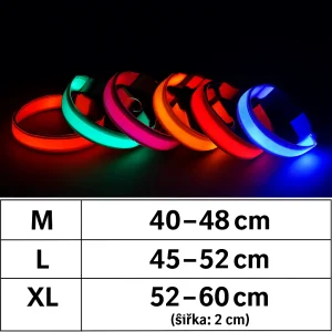 LED svítící obojek pro psy a kočky – 3 režimy