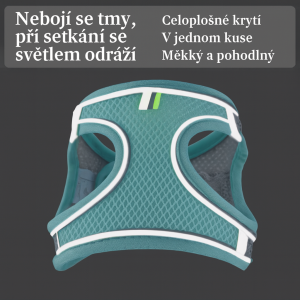 Prodyšný postroj pro psy – Měkký, nastavitelný a reflexní