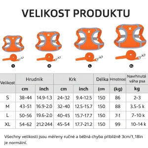 Reflexní postroj pro psy s vodítkem – Nastavitelný a pohodln