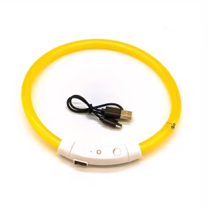 LED obojek pro psy, svítící, USB nabíjení, 3 režimy, nastavitelný