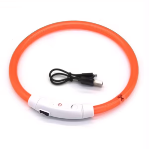 LED obojek pro psy, svítící, USB nabíjení, 3 režimy, nastavitelný