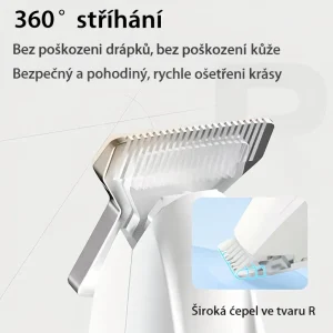 Elektrický zastřihovač tlapek pro psy a kočky s LED světlem