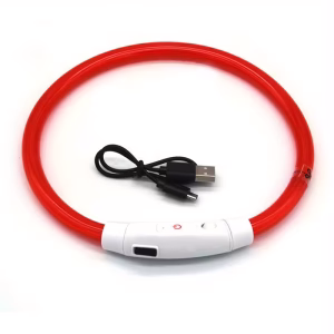 LED obojek pro psy, svítící, USB nabíjení, 3 režimy, nastavitelný