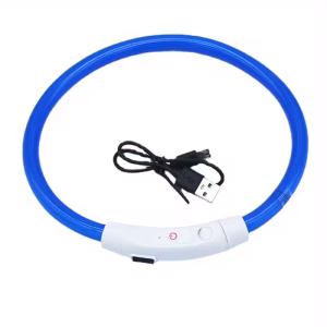 LED obojek pro psy, svítící, USB nabíjení, 3 režimy, nastavitelný