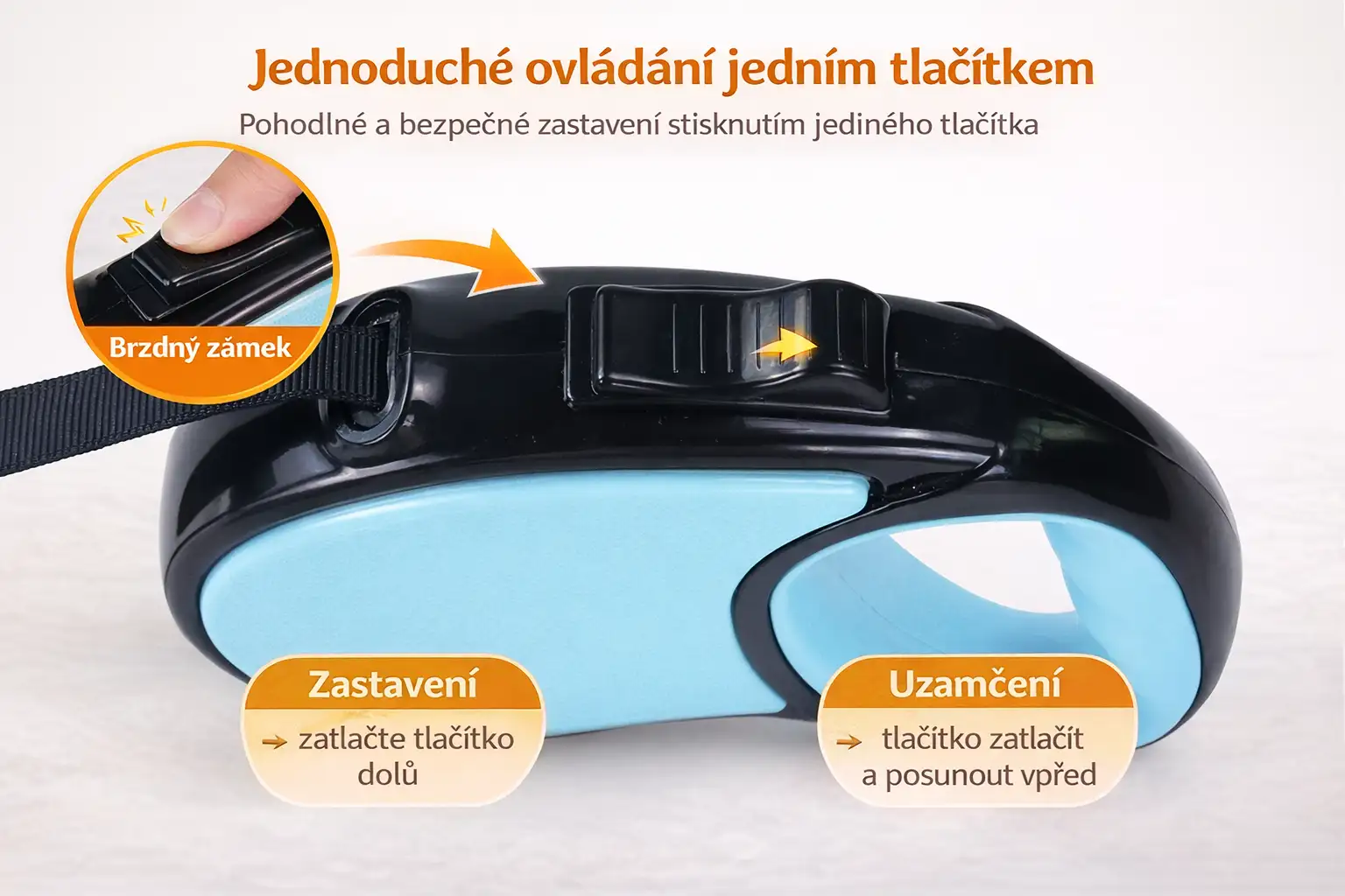 Automatické vodítko pro psy 5m 4 Automatické vodítko pro psy 5m - Obrázek 2