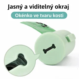 Plastový držák na sáčky na psí exkrementy + 1 role sáčků zdarma