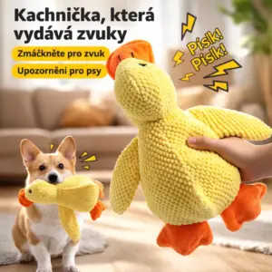 Plyšová KAČENKA Hračka Pískací Hračka pro psa na žvýkání VYDRŽELA