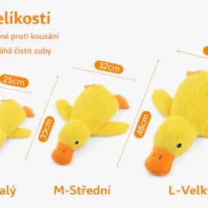 Plyšová KAČENKA Hračka Pískací Hračka pro psa na žvýkání VYDRŽELA
