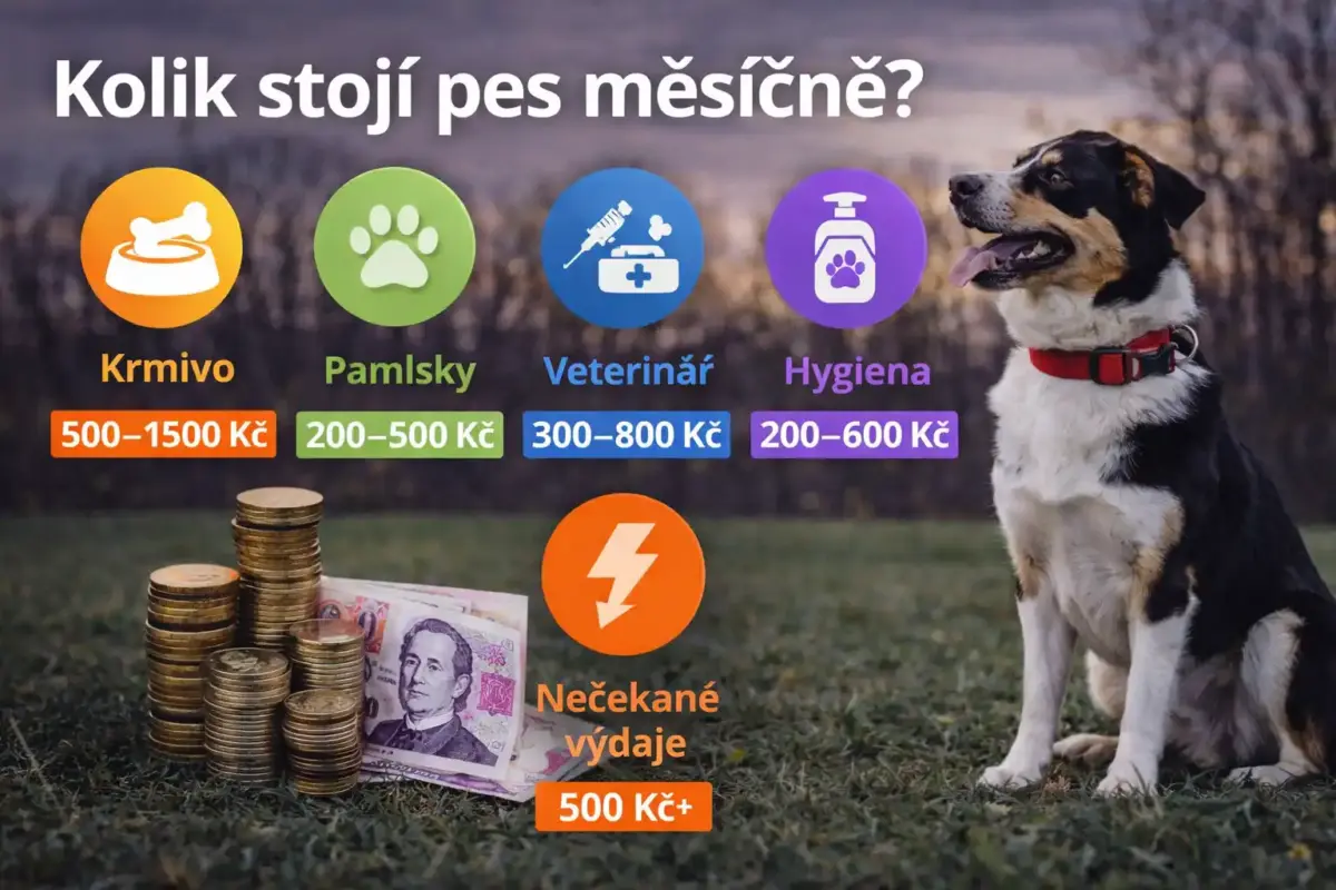 Kolik stojí pes měsíčně – reálné náklady v Česku přehled